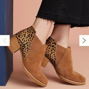 Anthropologie Brown and Leopard Ankle Boots